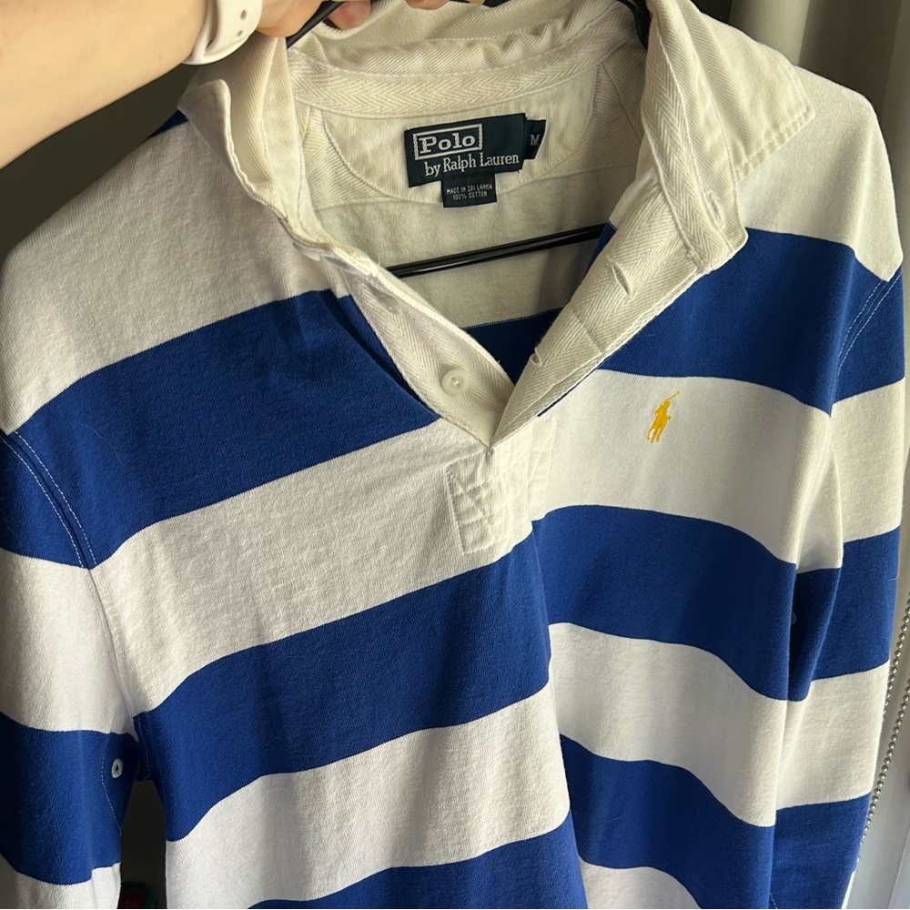 Polo by Ralph Lauren Men's Bold Blue and White Striped Polo